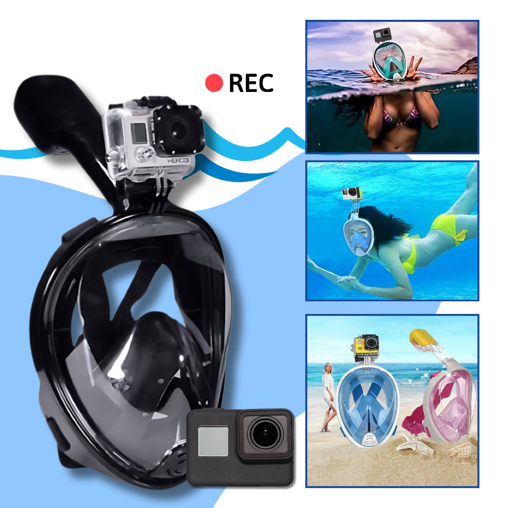 Snorkelmask med 180° panoramautsikt - Ozerty