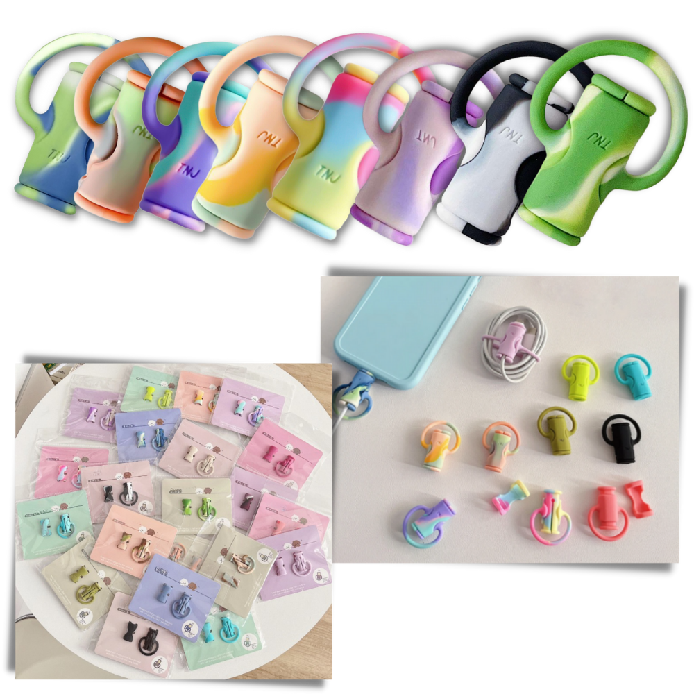 2 i 1 kabel organisatör i silikon - Ozerty