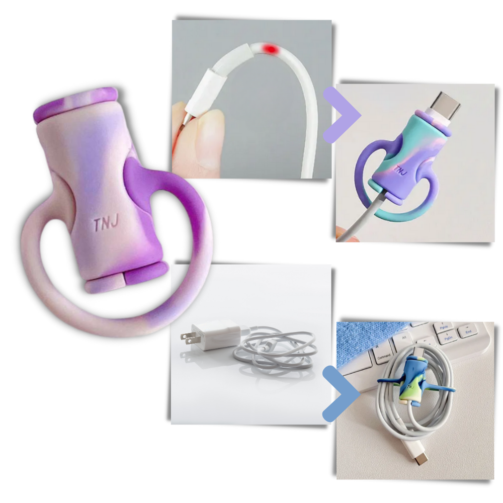 2 i 1 kabel organisatör i silikon - Ozerty