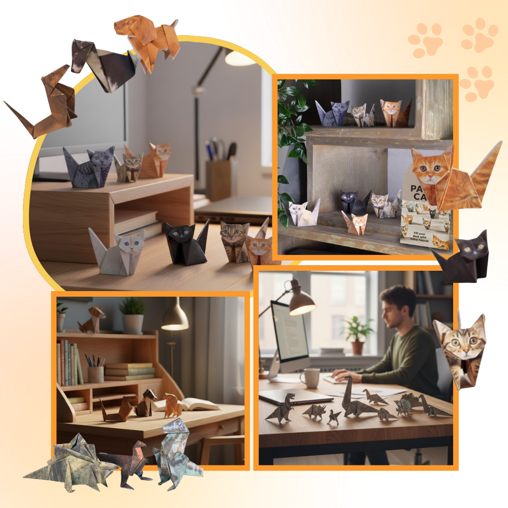 3D-origamipapper med husdjursmotiv - Ozerty