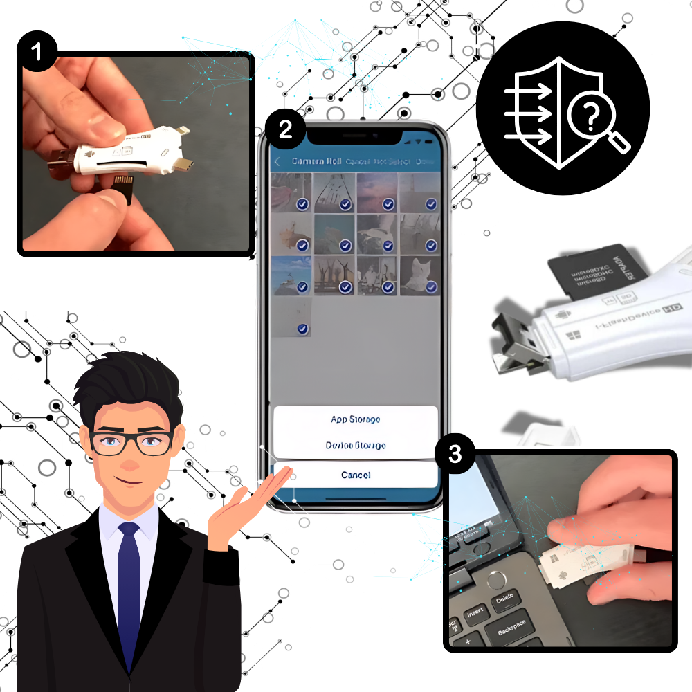 4-i-1 USB för telefoner - Ozerty