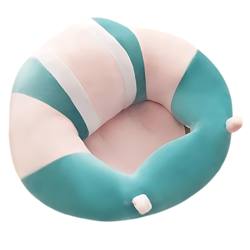 Justerbar, hygienisk sittdyna för baby -Blå rosa ränder - Ozerty