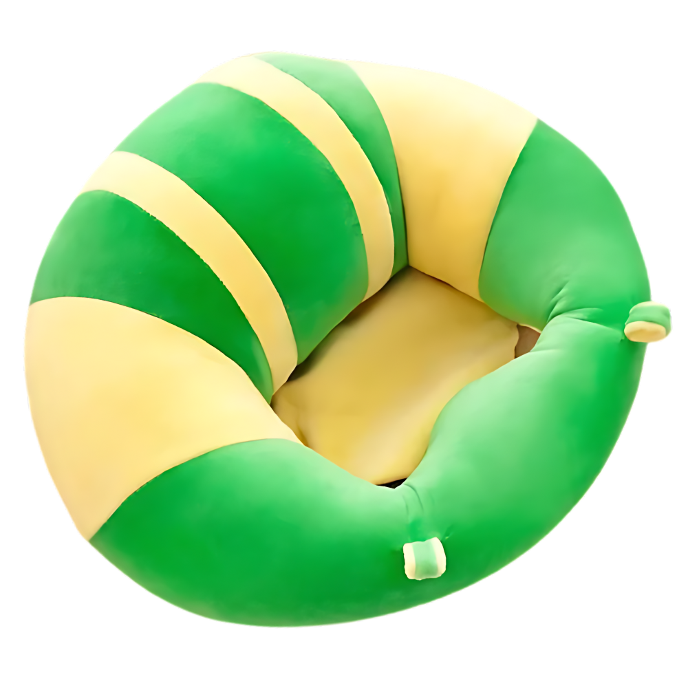 Justerbar, hygienisk sittdyna för baby -Grön gula ränder - Ozerty