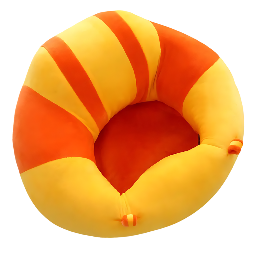 Justerbar, hygienisk sittdyna för baby -Gul orangea ränder - Ozerty