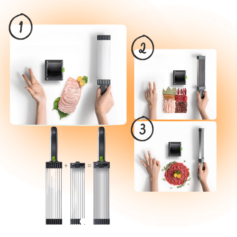 Manuell köttskivare med justerbar tjocklek - Ozerty
