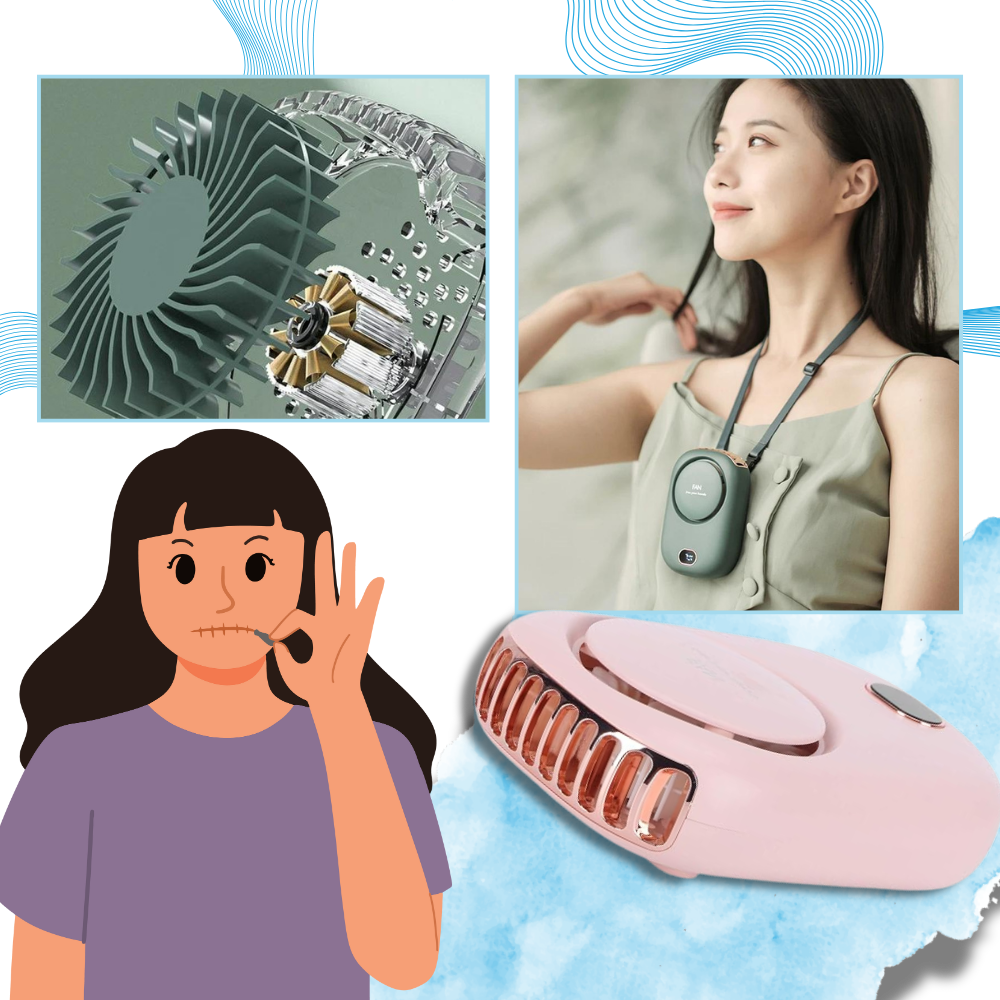 Bladlös justerbar bärbar nackfläkt - Ozerty