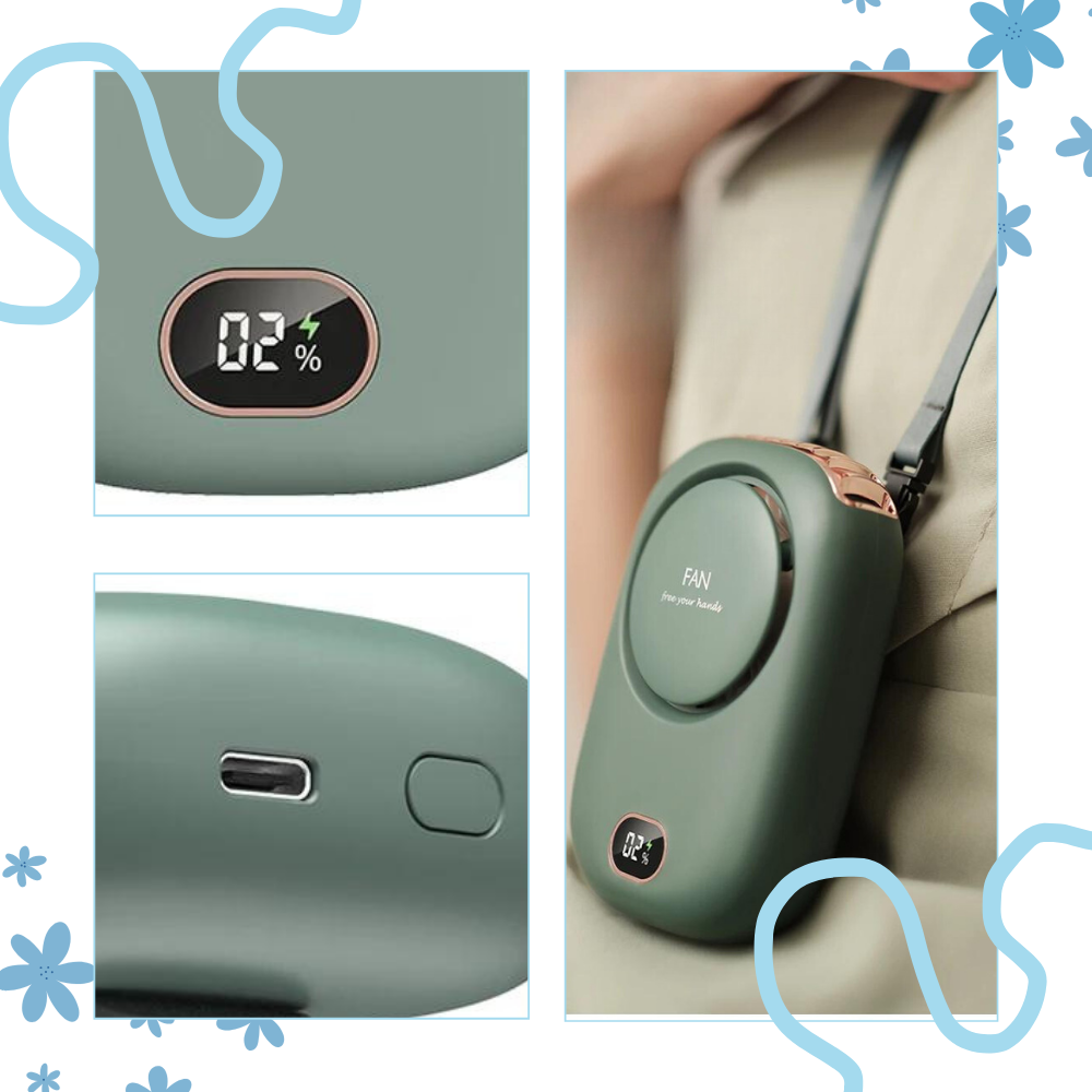 Bladlös justerbar bärbar nackfläkt - Ozerty