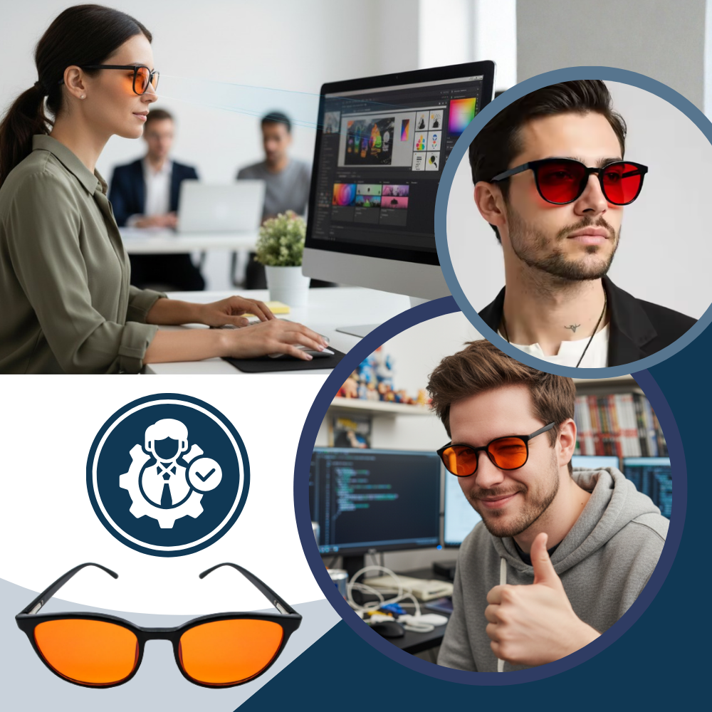 Röda glasögon med blåljusfilter - Ozerty