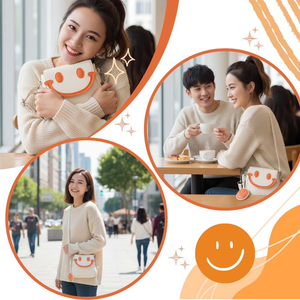 Axelremsväska med ett leende - Ozerty