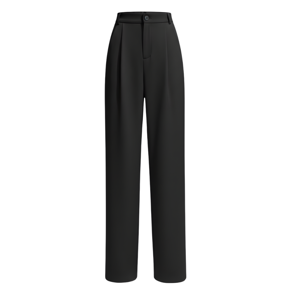Chic Composure byxor med vida ben -Svart standard - Ozerty
