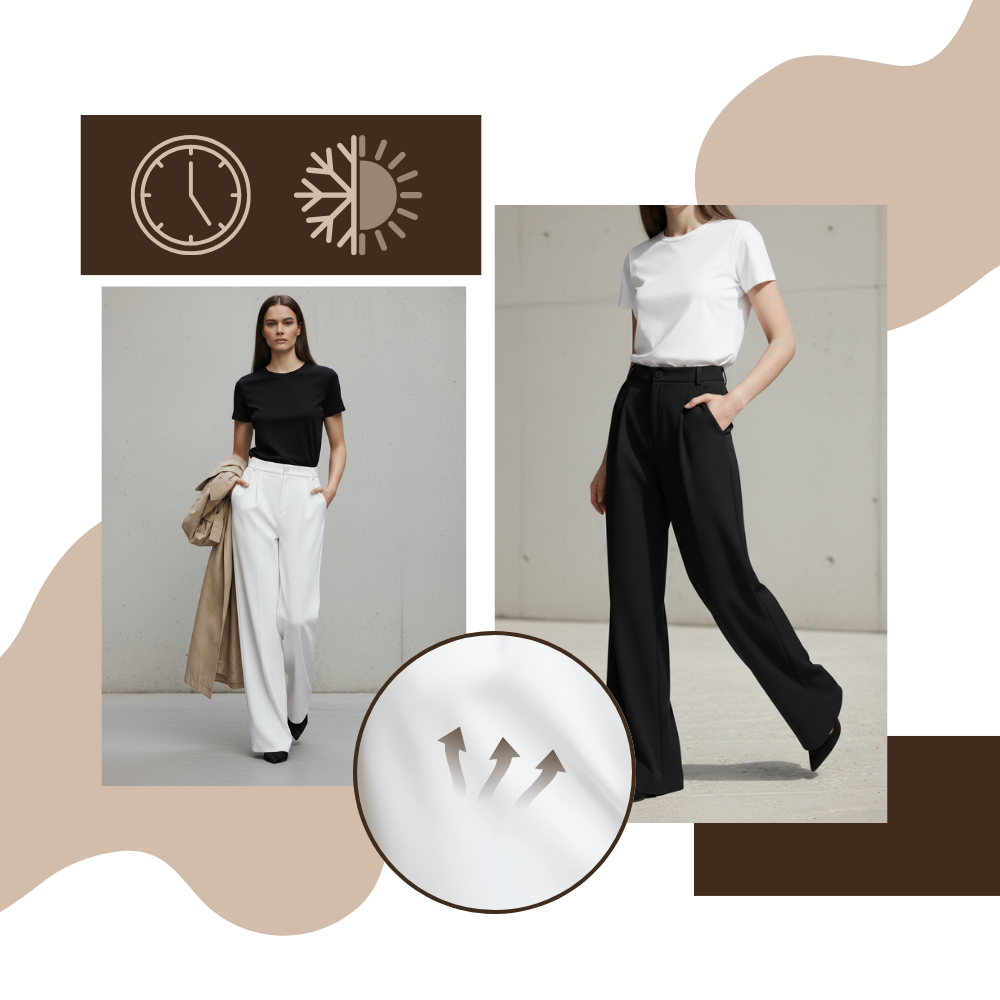 Chic Composure byxor med vida ben - Ozerty