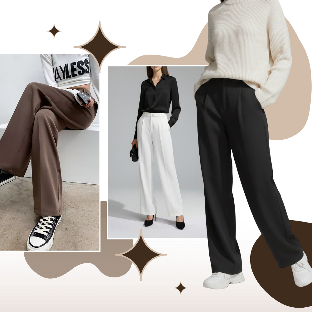 Chic Composure byxor med vida ben - Ozerty