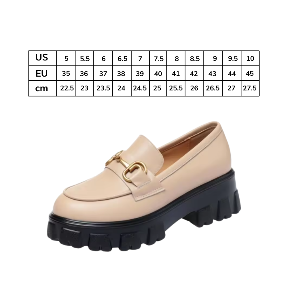 Trendiga chunky loafers i läder - Ozerty