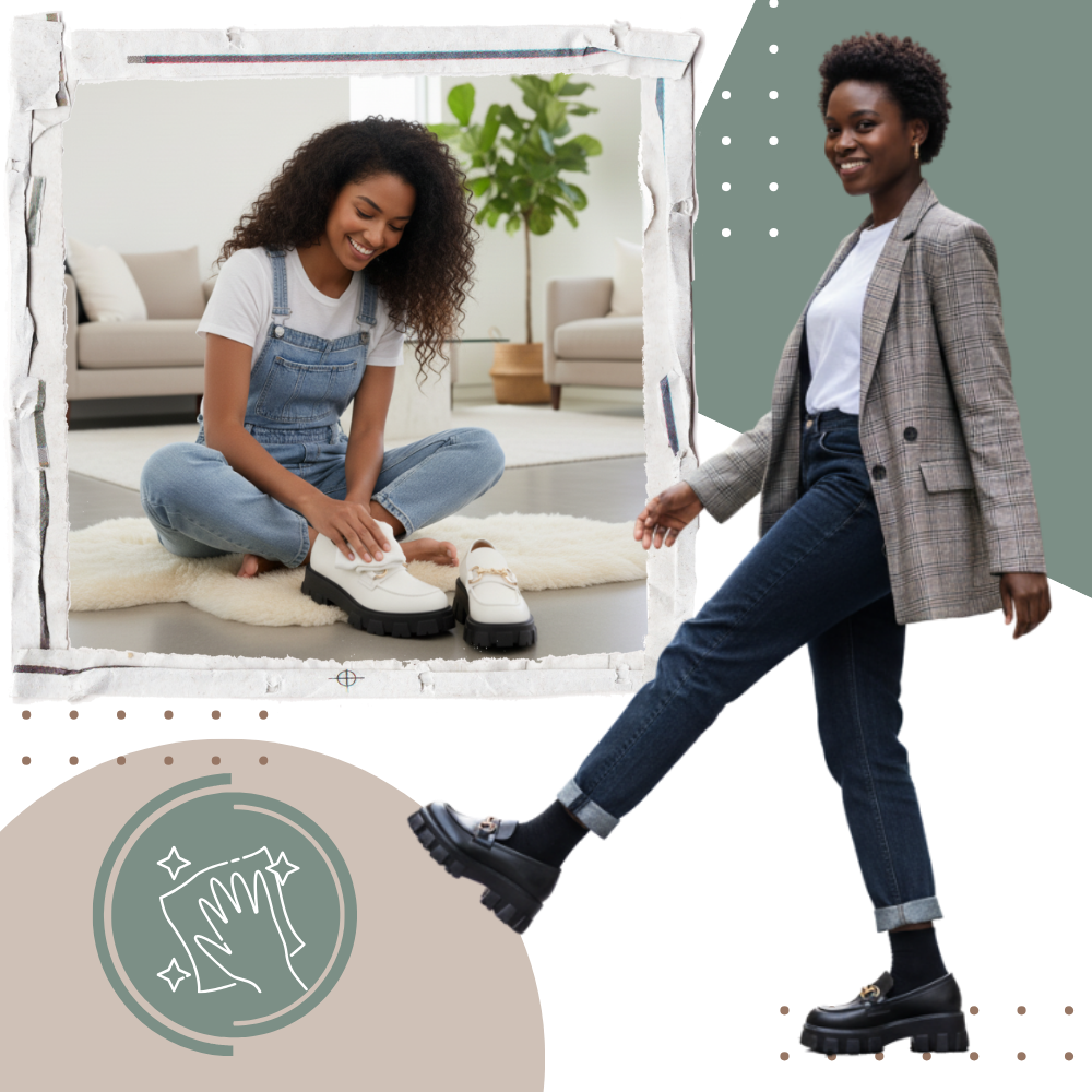 Trendiga chunky loafers i läder - Ozerty