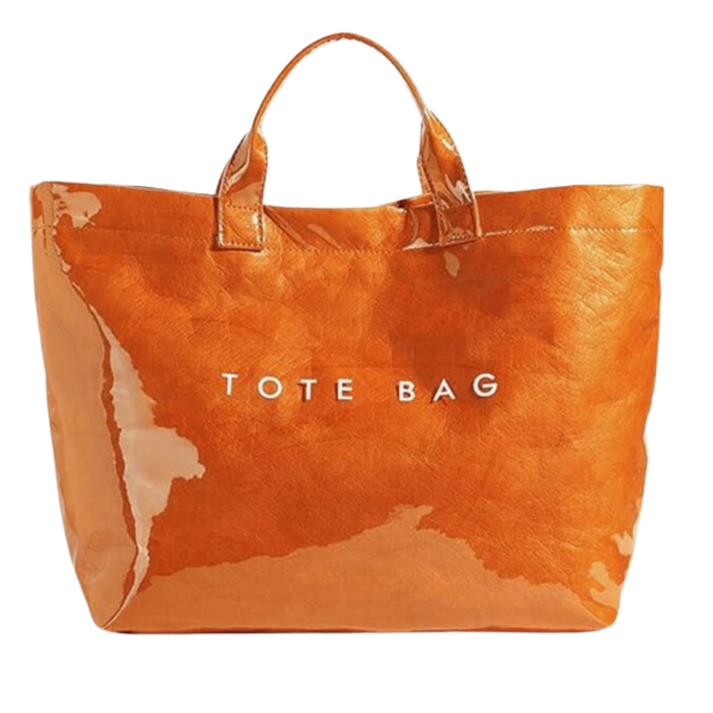 Klassisk stor vattentät tygväska -Orange - Ozerty