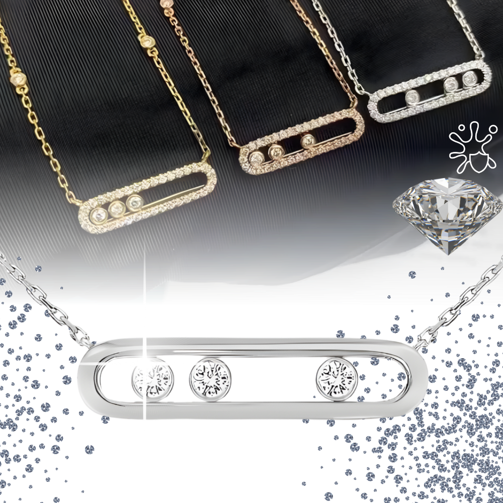 Klassiskt halsband med tre stenar - Ozerty