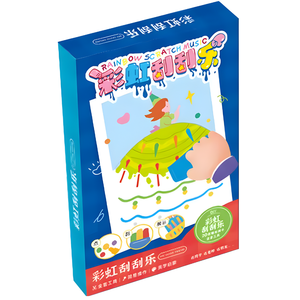 Färgglatt skrapkonstmålningskit -Blå - Ozerty