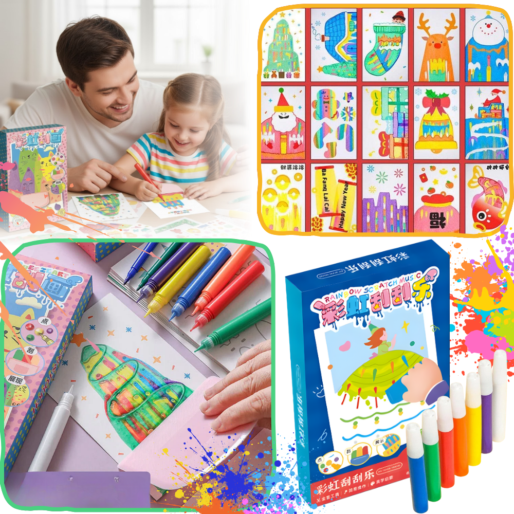 Färgglatt skrapkonstmålningskit - Ozerty