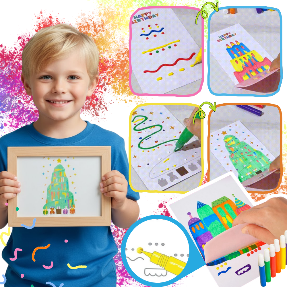 Färgglatt skrapkonstmålningskit - Ozerty