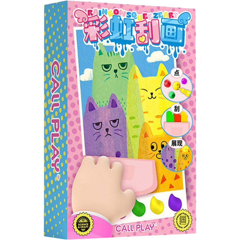 Färgglatt skrapkonstmålningskit -Rosa - Ozerty