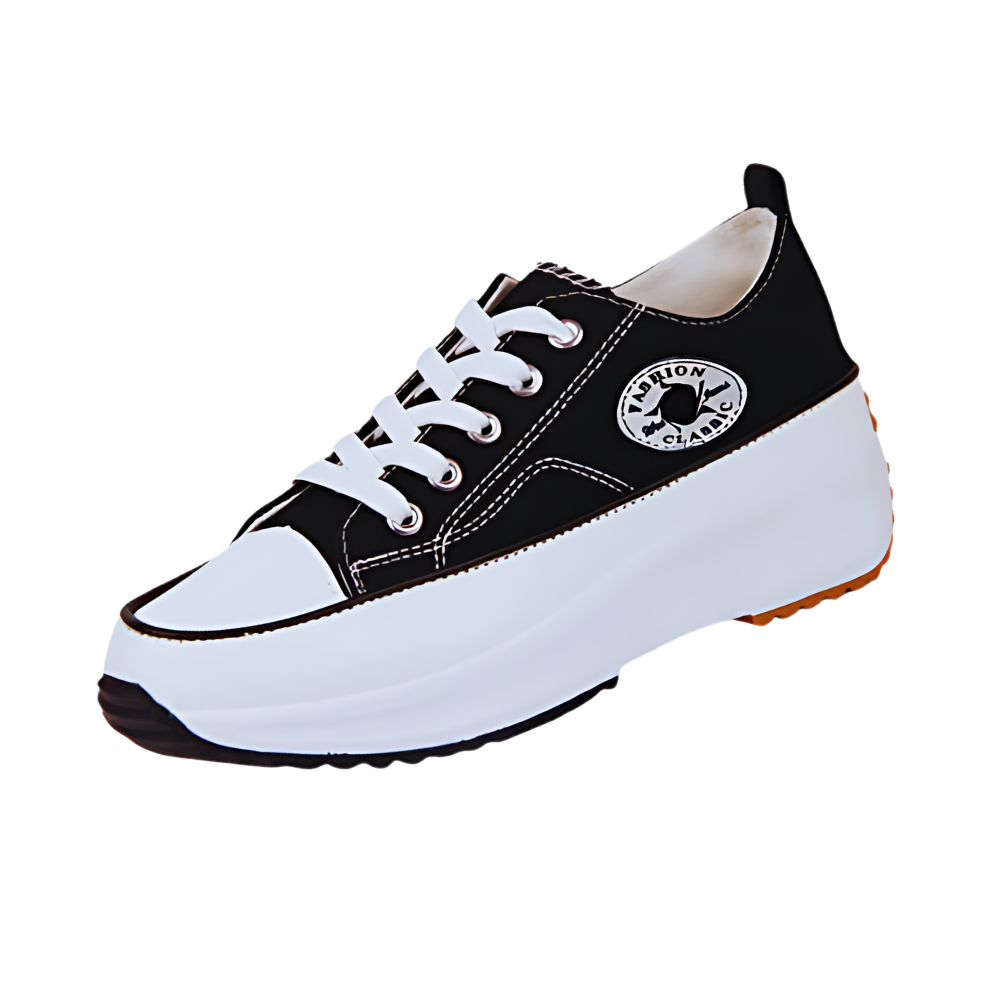 Bekväma upphöjda canvas-sneakers -Svart/EU35/US5/UK2Svart/EU36/US6/UK3Svart/EU37/US6.5/UK4Svart/EU38/US7.5/UK5Svart/EU39/US8.5/UK6Svart/EU40/US9/UK7Svart/EU41/US9.5/UK8Svart/EU42/US10/UK9 - Ozerty