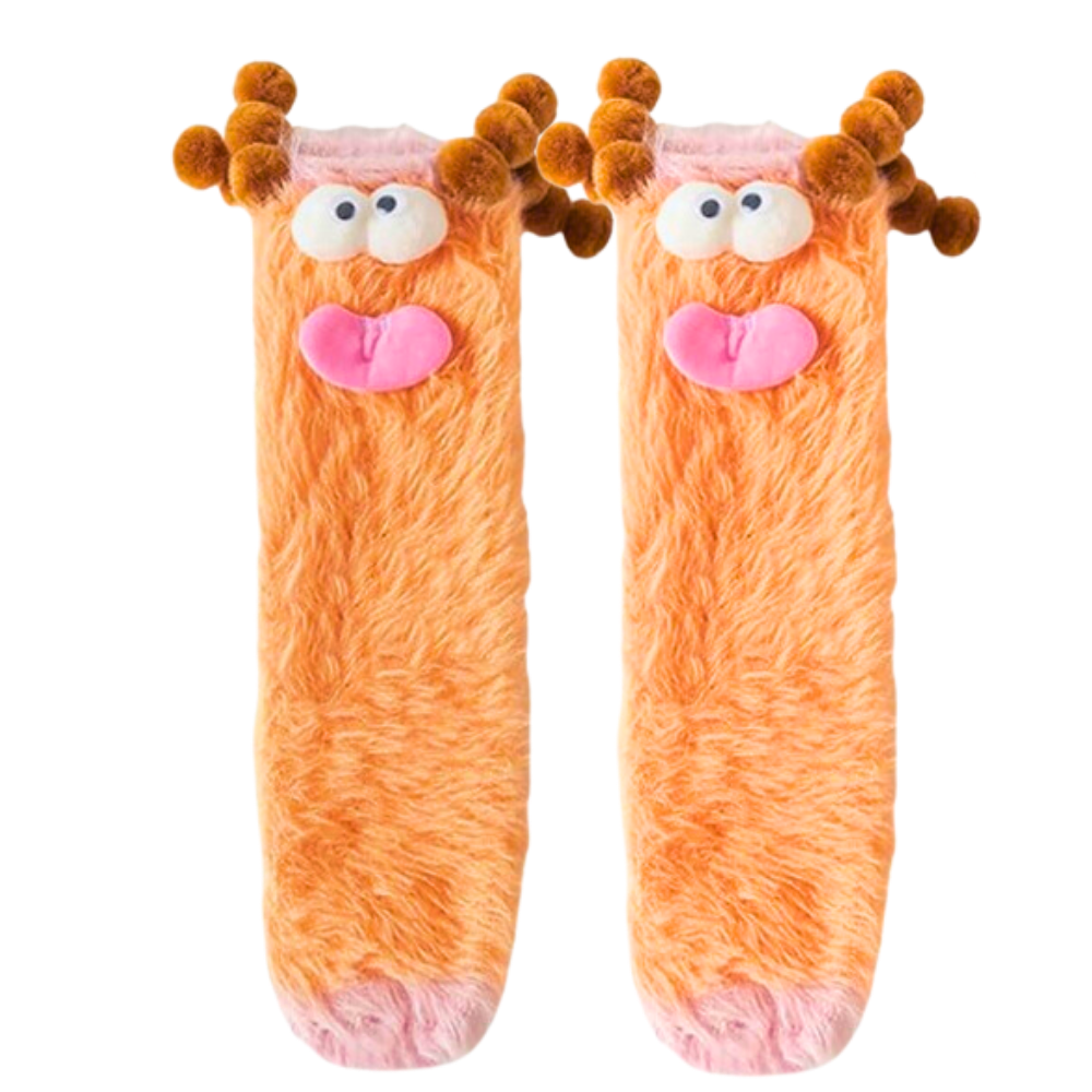 Coral Velvet Funky Strumpor -Orange - Ozerty