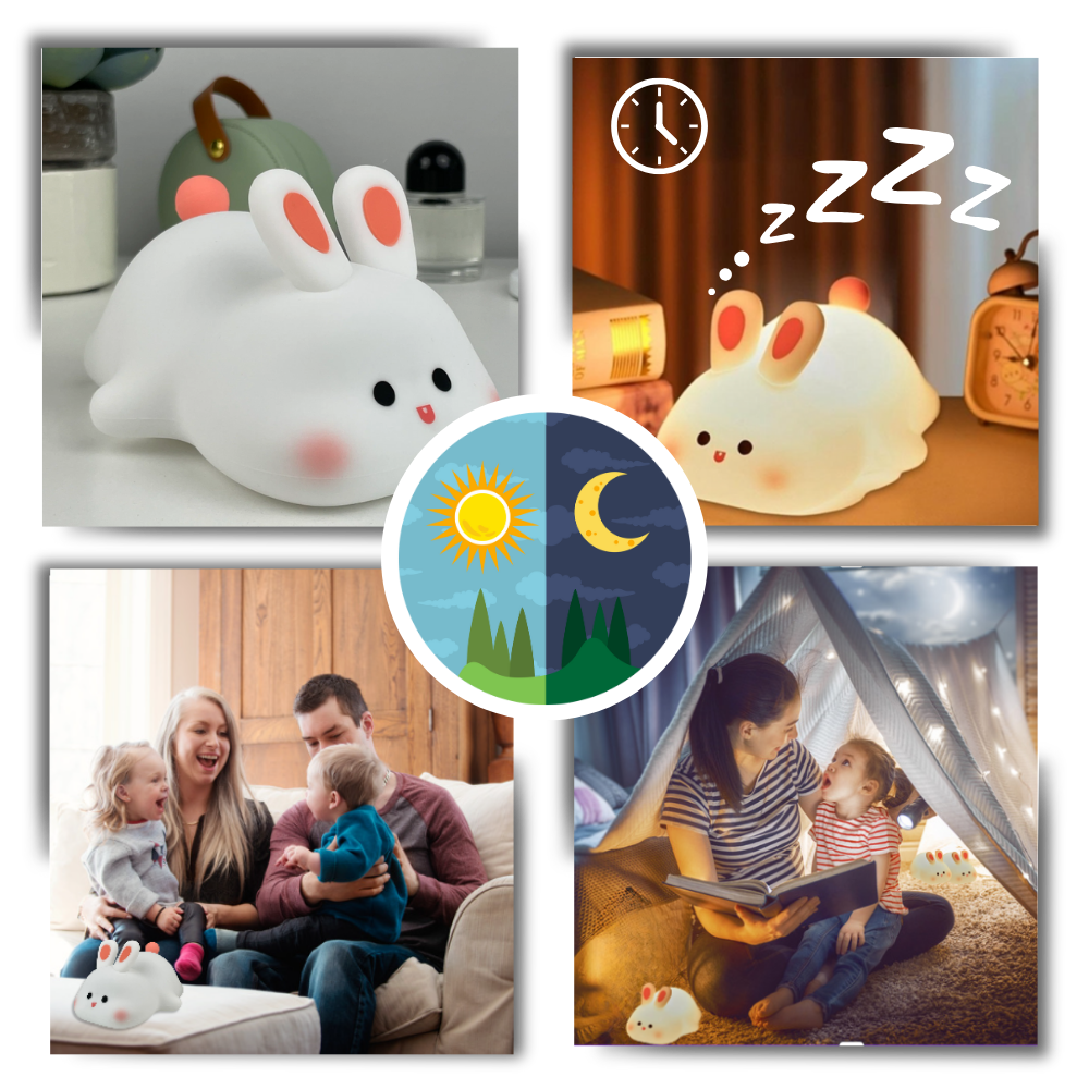 Nattlampa med mysig och söt kanin - Ozerty