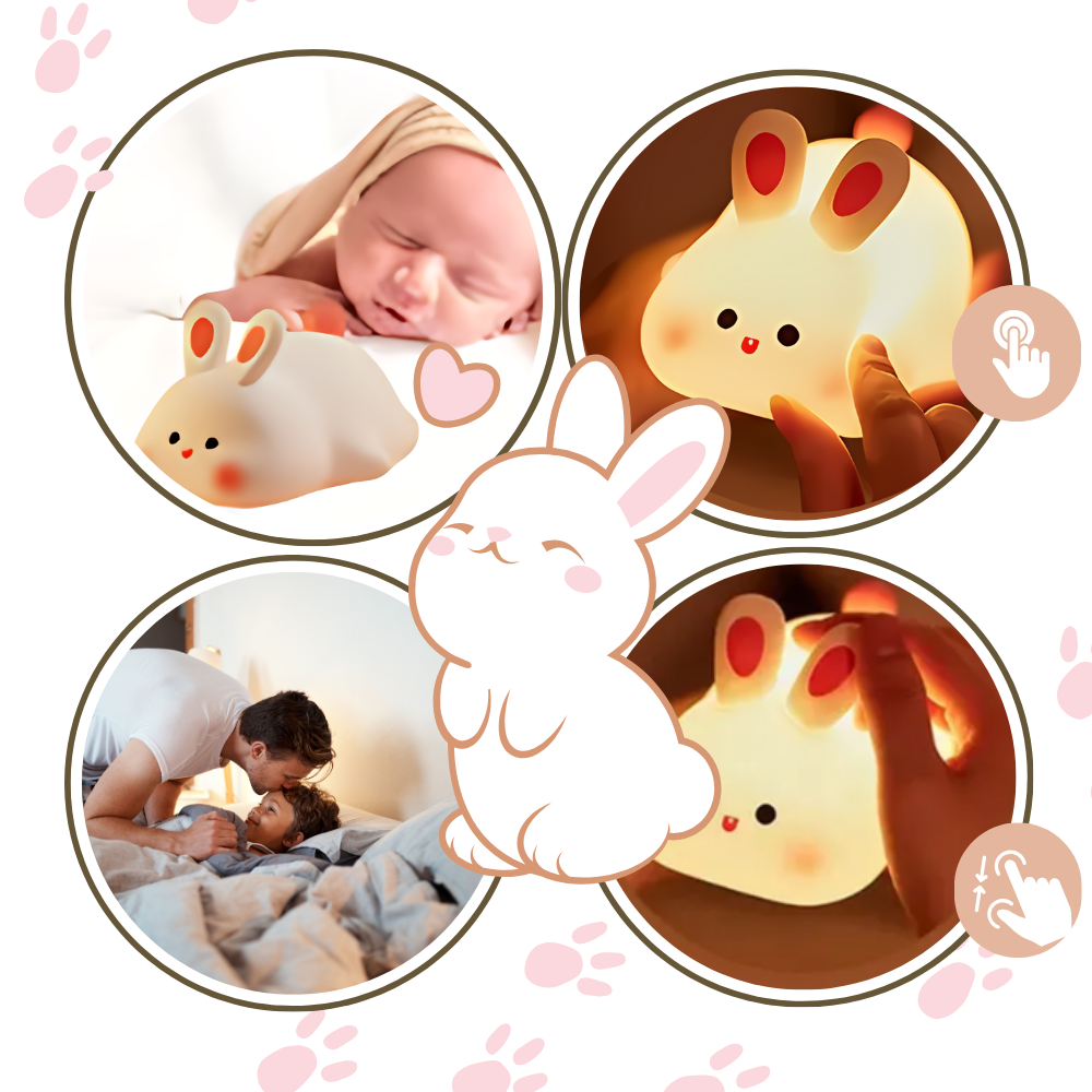Nattlampa med mysig och söt kanin - Ozerty