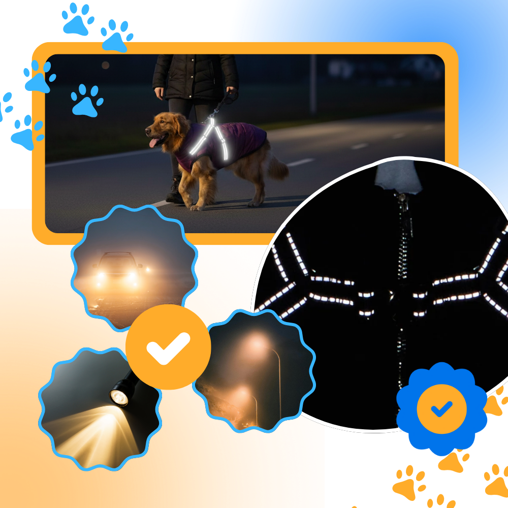 Mysig vinterjacka med integrerad sele för hund - Ozerty