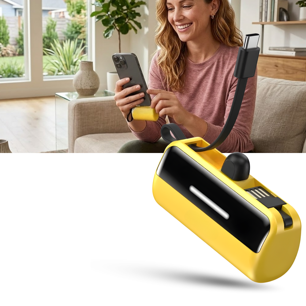 Effektiv och pålitlig mini-powerbank med stativ - Ozerty