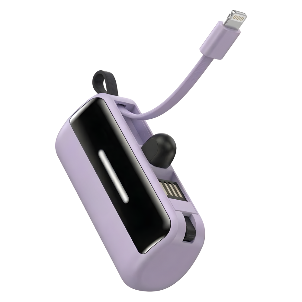 Effektiv och pålitlig mini-powerbank med stativ -Lila - Ozerty