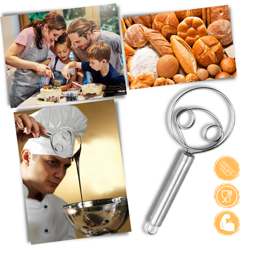 Enkel degvisp i rostfritt stål - Ozerty