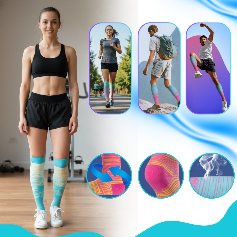 Elastiska kompressionsstrumpor med öppen tå - Ozerty