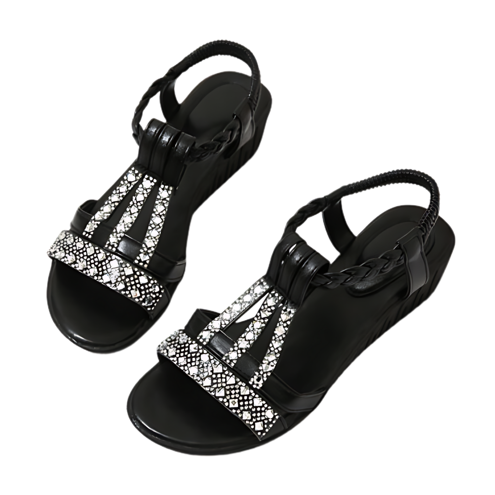 Eleganta ortopediska boho-sandaler -Svart - Ozerty