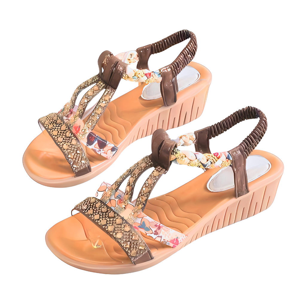 Eleganta ortopediska boho-sandaler -Kaffe - Ozerty