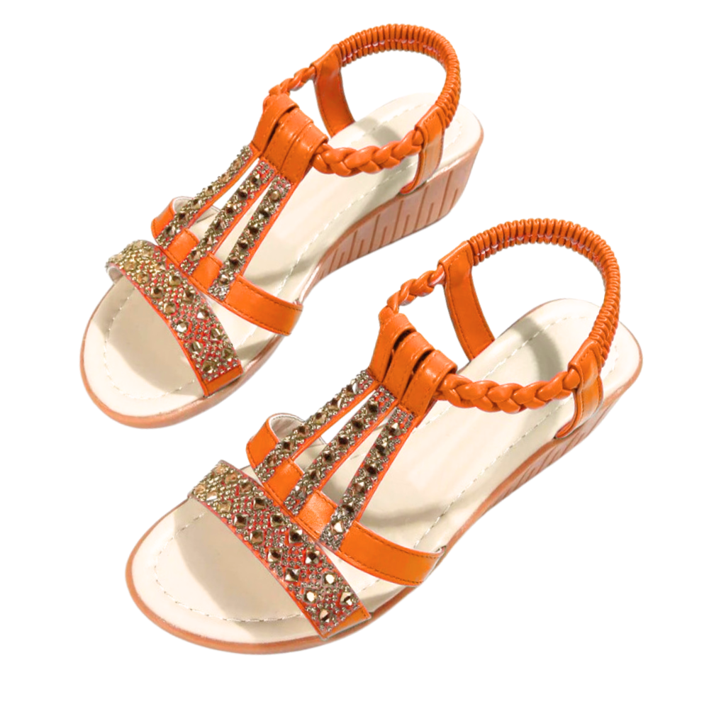 Eleganta ortopediska boho-sandaler -Orange - Ozerty