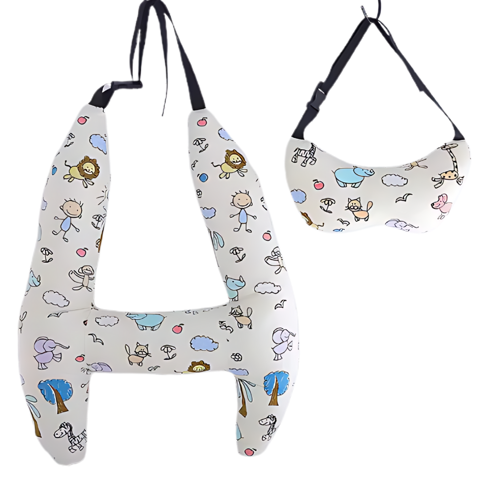 Nackkudde med ergonomiskt stöd -Tecknade djur - Ozerty, Nackkudde med ergonomiskt stöd -Vit dinosaurie - Ozerty