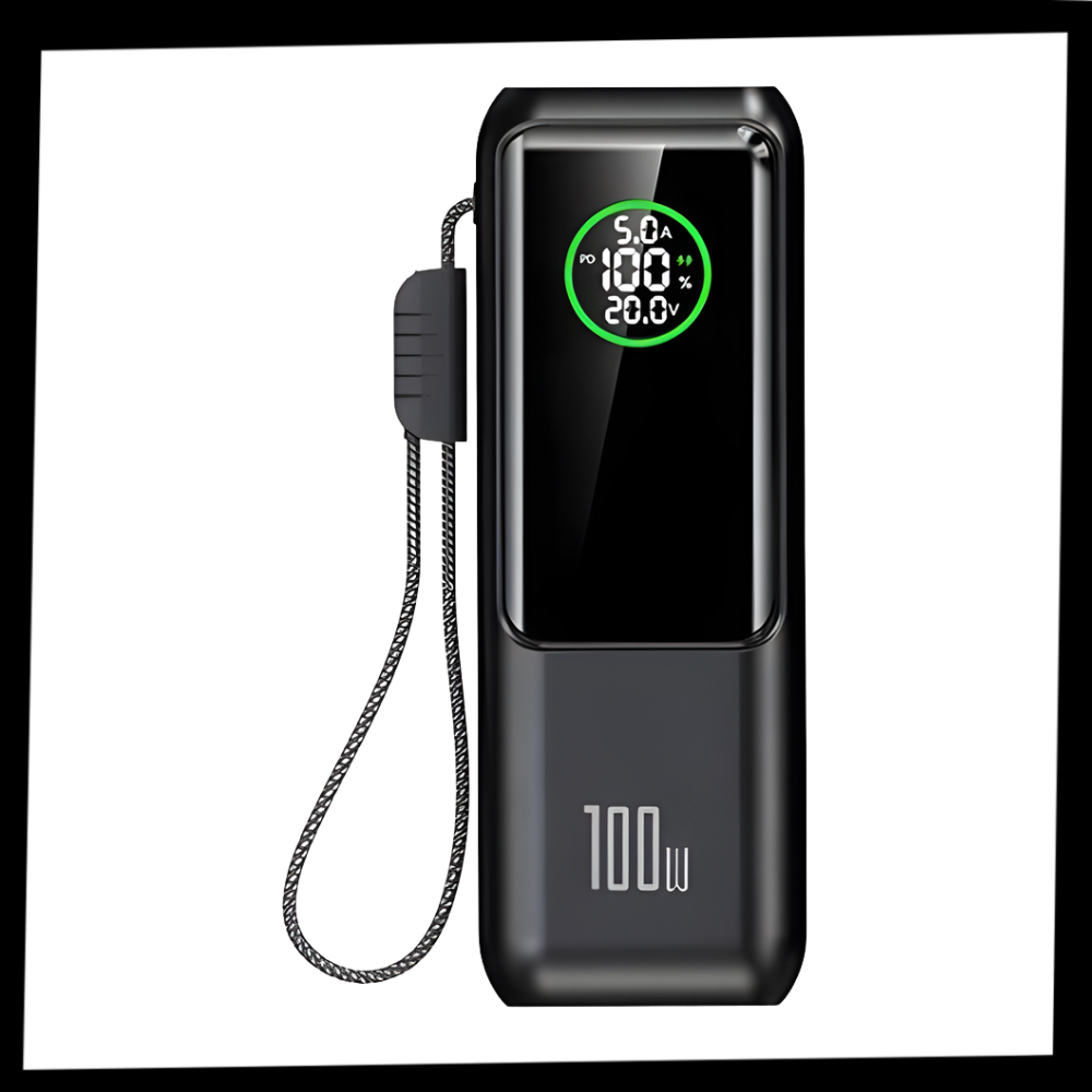 Snabb och pålitlig powerbank med inbyggd kabel - Ozerty