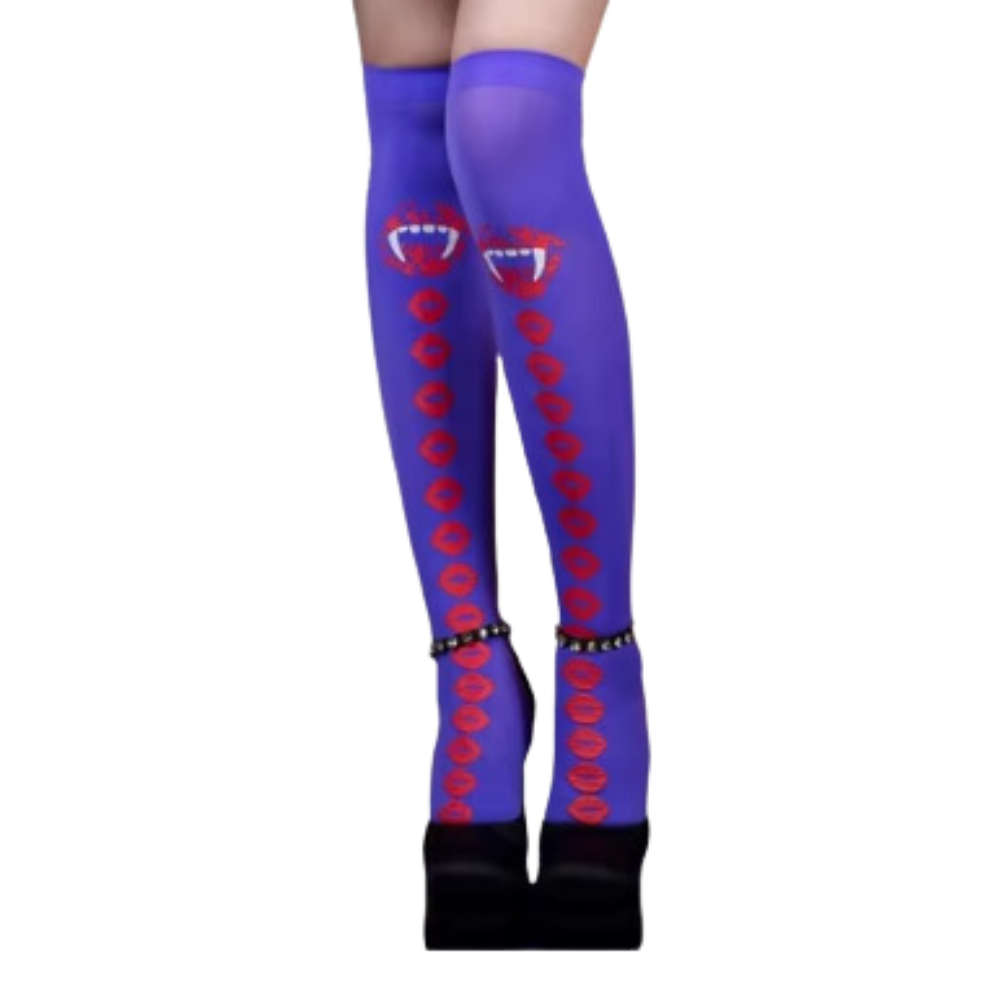 Halloween kompressionsstrumpor -Lila vampyr - Ozerty