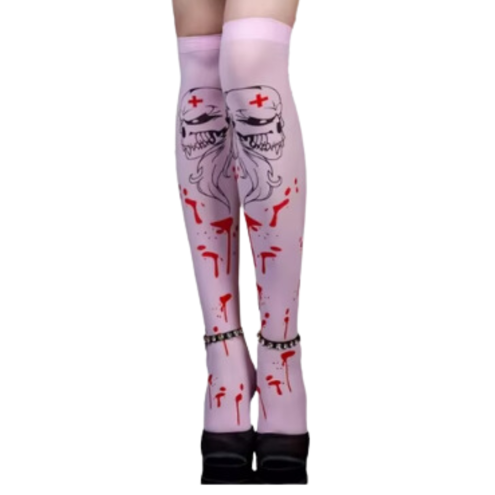 Halloween kompressionsstrumpor -Vitt gift - Ozerty