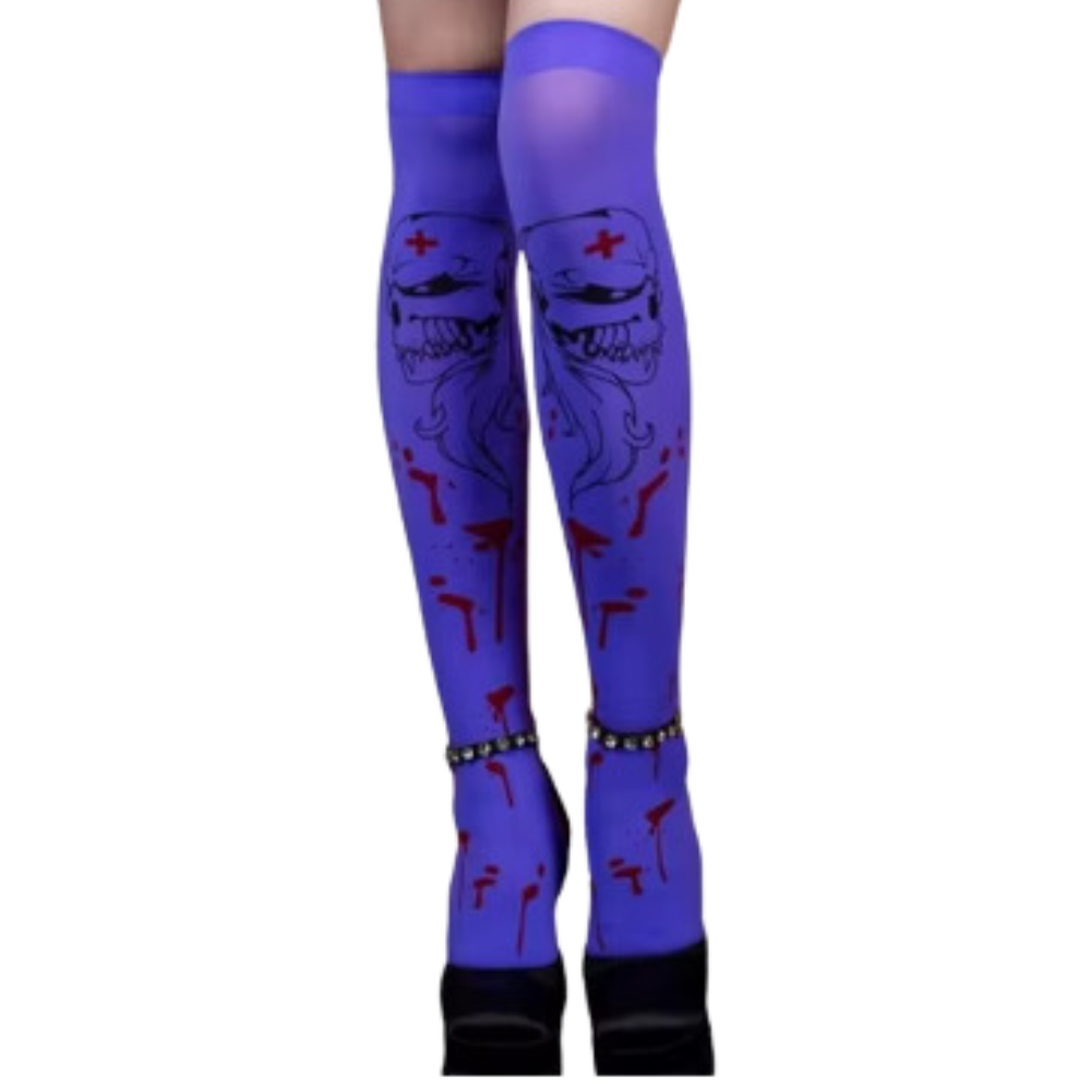 Halloween kompressionsstrumpor -Lila gift - Ozerty