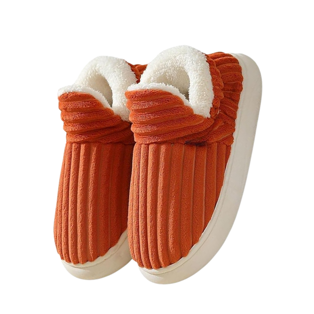 Fluffiga plyschtofflor -Orange - Ozerty