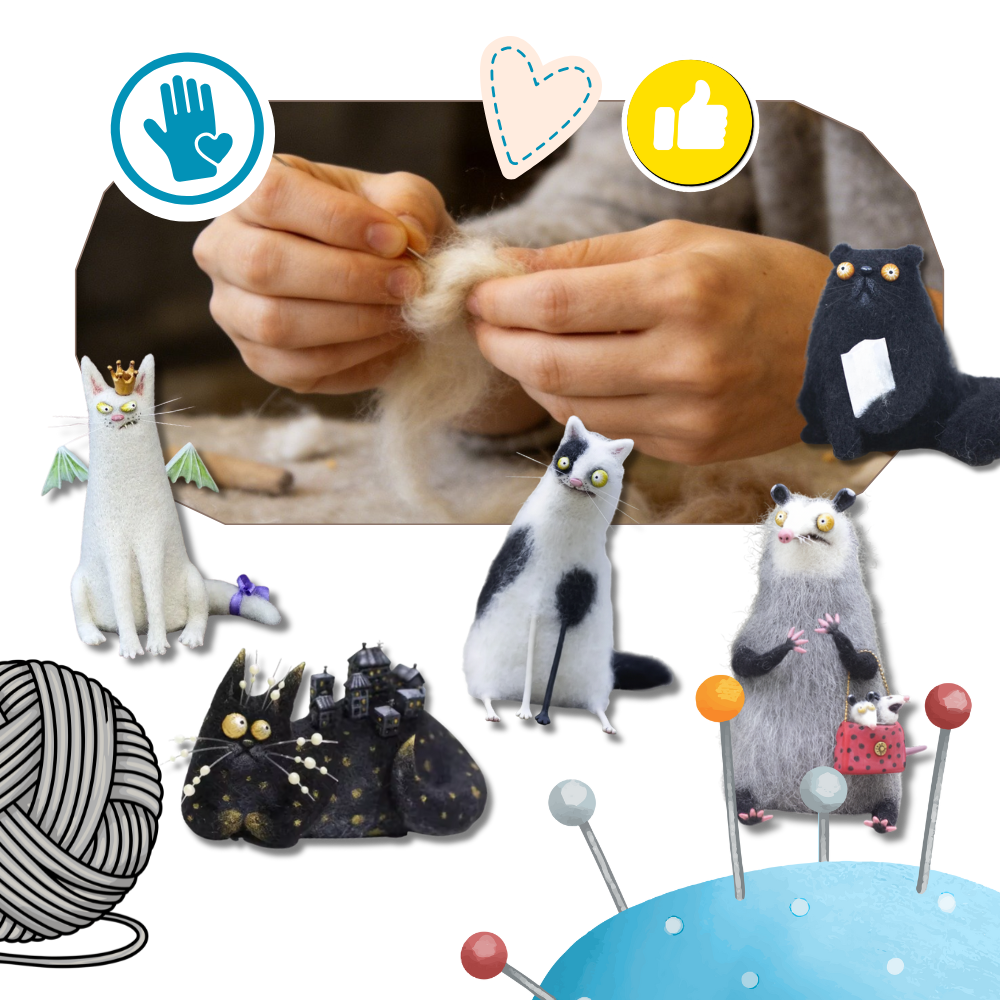 Rolig, rufsig dekorationskatt - Ozerty