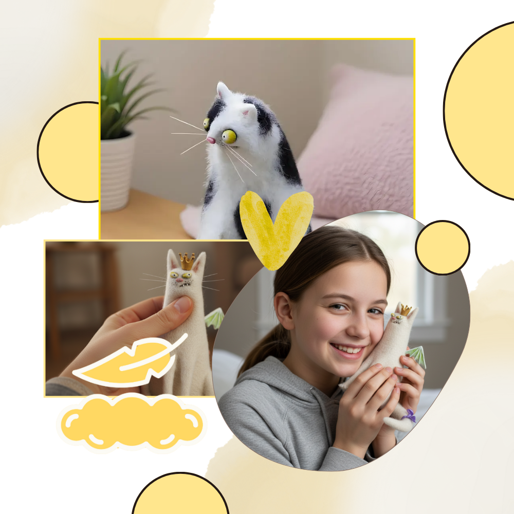 Rolig, rufsig dekorationskatt - Ozerty