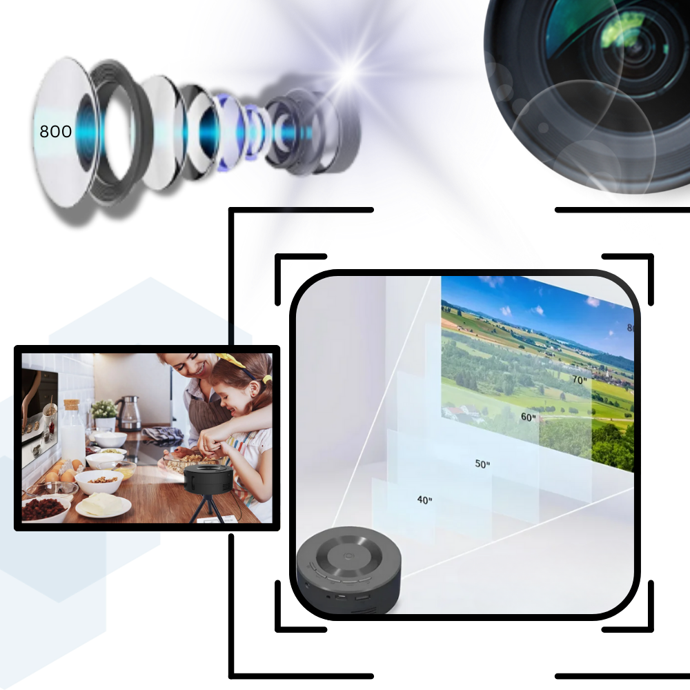 Högupplöst mini filmprojektor - Ozerty