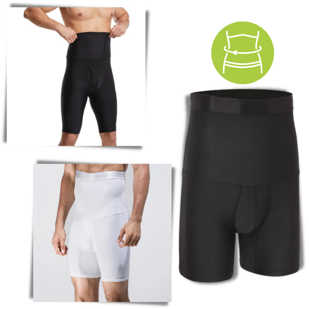 Kompressionsshorts med hög midja för män - Ozerty