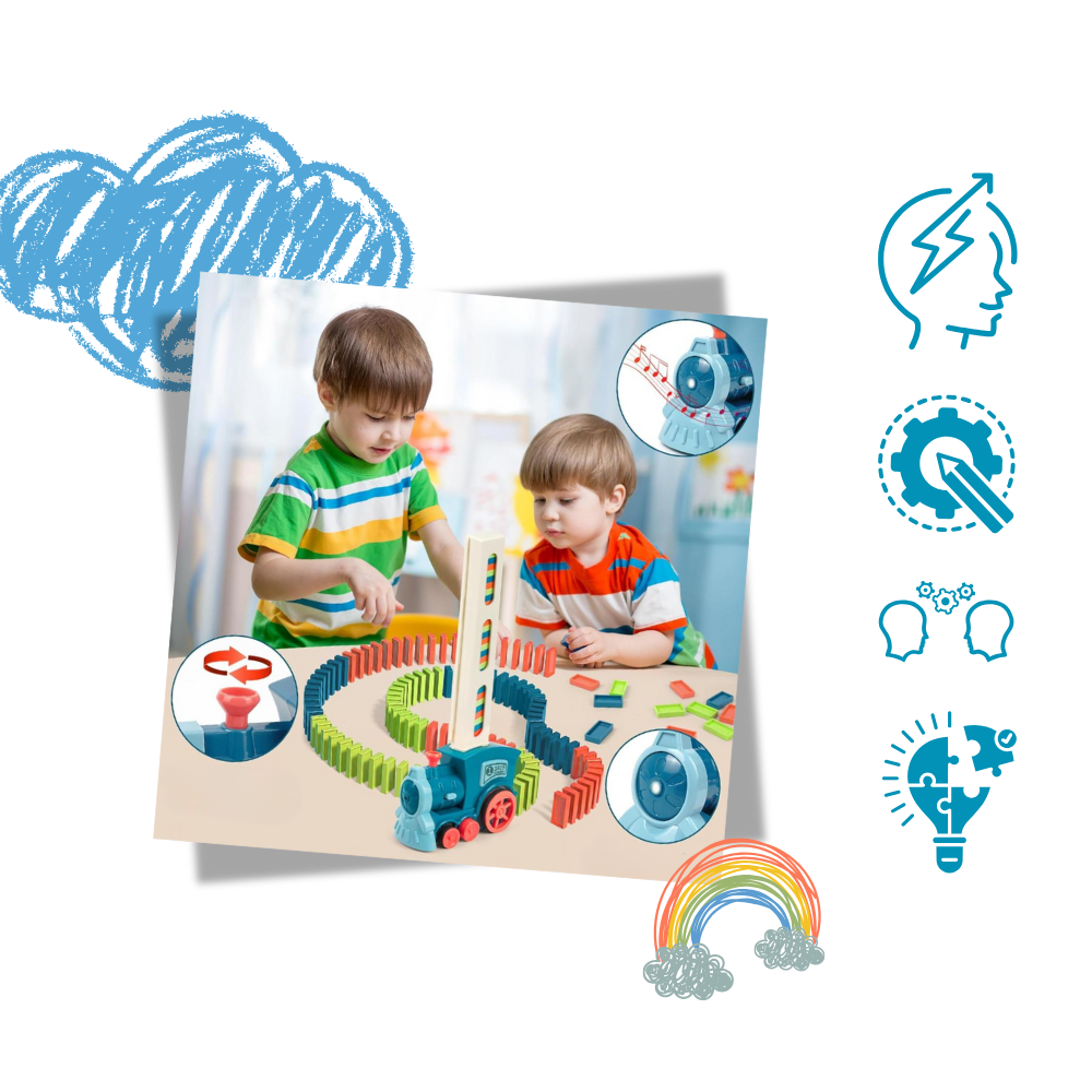 Interaktivt automatiskt dominotåg - Ozerty