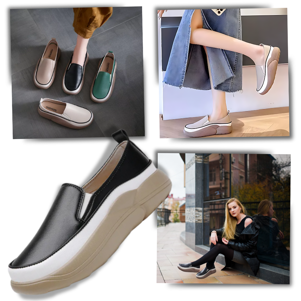 Lätta loafers med mjuk plattform - Ozerty