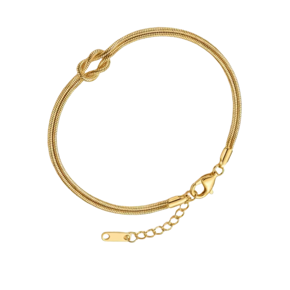 Love Knot halsband & armband -Guld - Ozerty