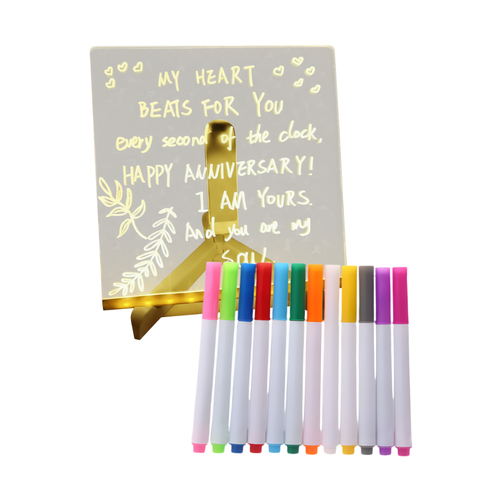 Fascinerande LED-anteckningstavla -15 x 15 cm - Ozerty